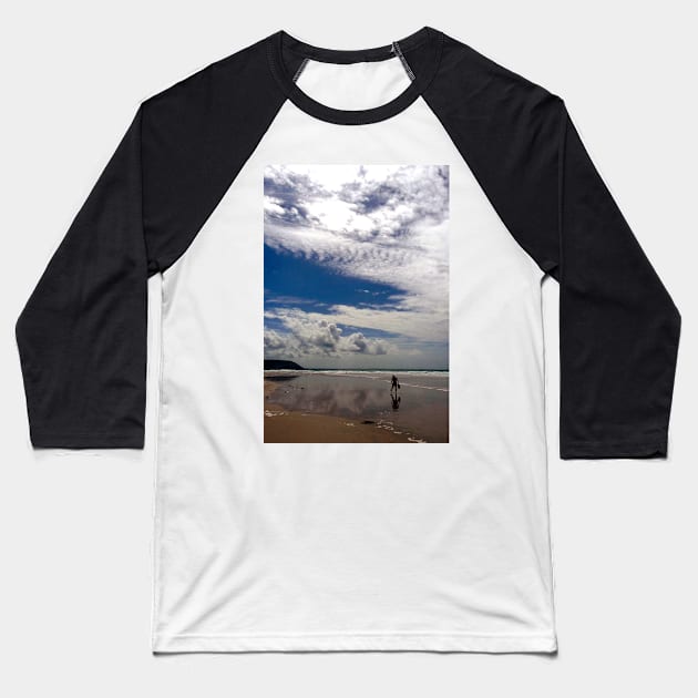 Sandy Beach Finistere Brittany Bretagne France Baseball T-Shirt by AndyEvansPhotos